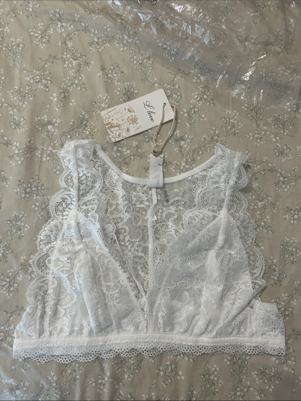 New Love White Lace Bralette  Size Small & Medium